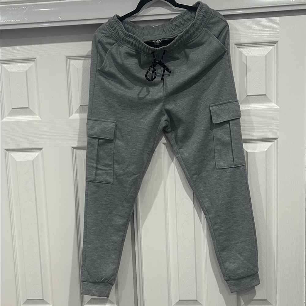 Gray Kids Cargo Joggers